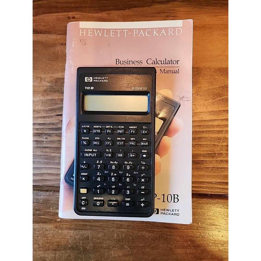 Vintage HP 10B BUSINESS Calculator With Manual, 1987, For Parts, Doesn't Work